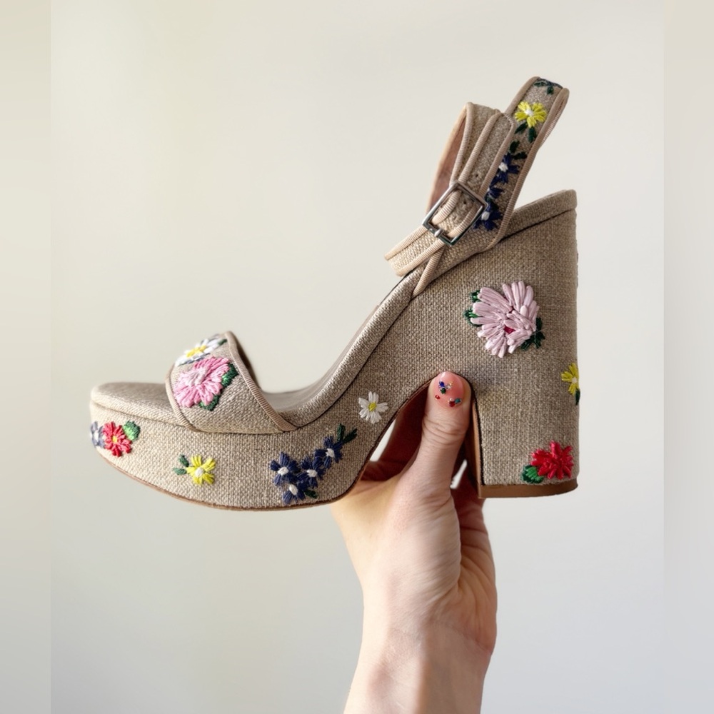 Tabitha Simmons - Calla Meadow Canvas Espadrilles - size 9.5 - Excellent Cond.